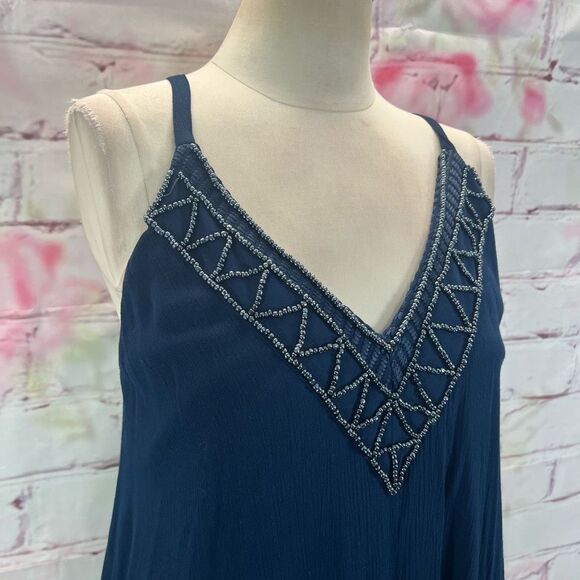Hale Bob Women's Spaghetti Beaded Breezy Flowy Sundress In Blue Size M - Picture 2 of 12